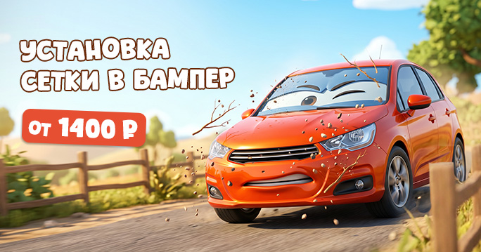 Установка сетки в бампер от 1400 р